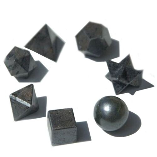 EPS-06 - Geometric Seven Piece Black Agate Set - Sold in 1x unit/s per outer