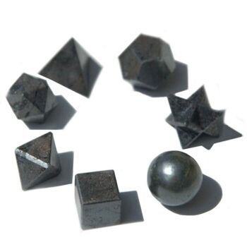 EPS-06 - Ensemble d'agate noire géométrique de sept pièces - Vendu en 1x unité/s par extérieur