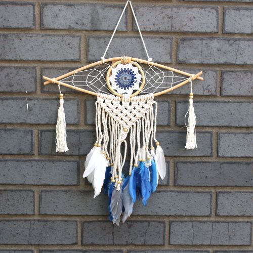 EyeDC-09 - Protection Dream Catcher - Sm Macrame Eye Assorted Colours - Sold in 4x unit/s per outer