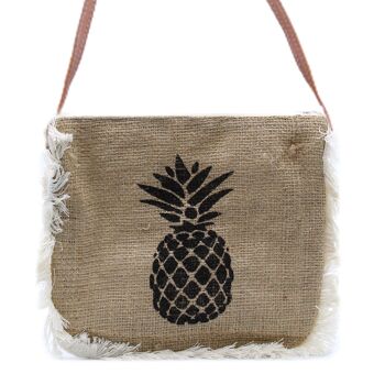 FFB-07 - Sac à franges Fab - Imprimé ananas - Vendu en 1x unité/s par extérieur 1