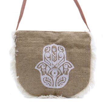 FFB-08 - Fab Fringe Bag - Hamsa Print - Vendu en 1x unité/s par extérieur 1