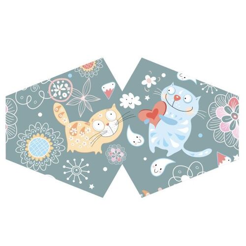 FFM-18 - Reusable Fashion Face Covering - Happy Cats (Children) - Sold in 3x unit/s per outer