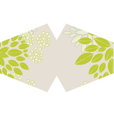 FFM-27 - Wiederverwendbare modische Gesichtsmaske - Grüne Blätter (Erwachsene) - Verkauft in 3x Einheit/en pro Außenpackung
