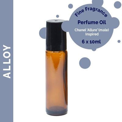 FFPOUL-01 - Aceite de perfume de fragancia fina de aleación de 10 ml - Etiqueta blanca - Se vende en 6 unidades por exterior