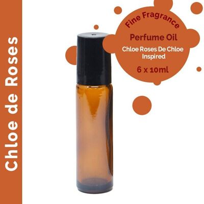 FFPOUL-05 - Aceite de perfume de fragancia fina Chloe de Roses 10 ml - Etiqueta blanca - Se vende en 6 unidades por exterior