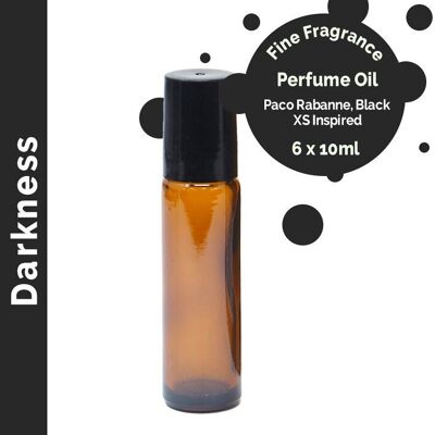 FFPOUL-07 - Olio profumato Darkness Fine Fragrance 10ml - Etichetta bianca - Venduto in 6 unità/i per esterno