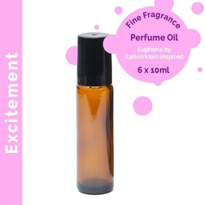 FFPOUL-12 - Excitement Fine Fragrance Parfümöl 10 ml - Weißes Etikett - Verkauft in 6x Einheit/en pro Umkarton