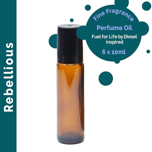 FFPOUL-14 - Rebellious Fine Fragrance Perfume Oil 10ml - White Label - Sold in 6x unit/s per outer