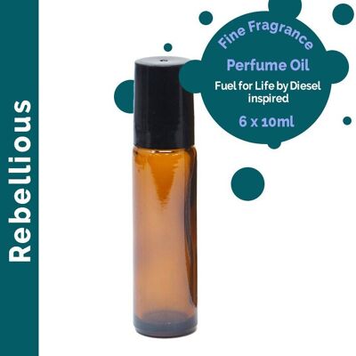 FFPOUL-14 - Aceite de perfume de fragancia fina rebelde 10 ml - Etiqueta blanca - Se vende en 6 unidades por exterior