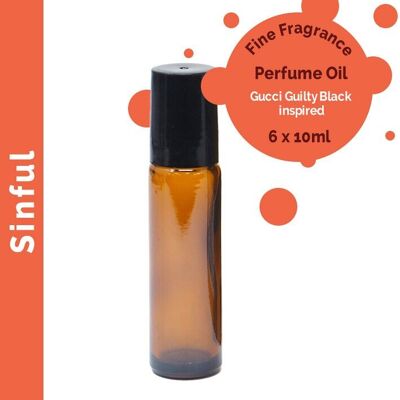 FFPOUL-15 - Aceite de perfume de fragancia fina pecadora 10 ml - Etiqueta blanca - Se vende en 6 unidades por exterior