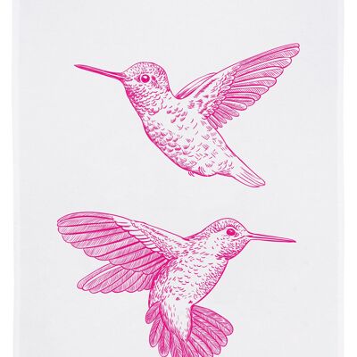 Strofinaccio bianco, colibrì rosa