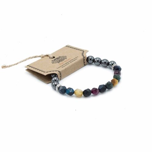 FGemB-01 - Faceted Gemstone Bracelet - Magnetic Rainbow - Sold in 3x unit/s per outer