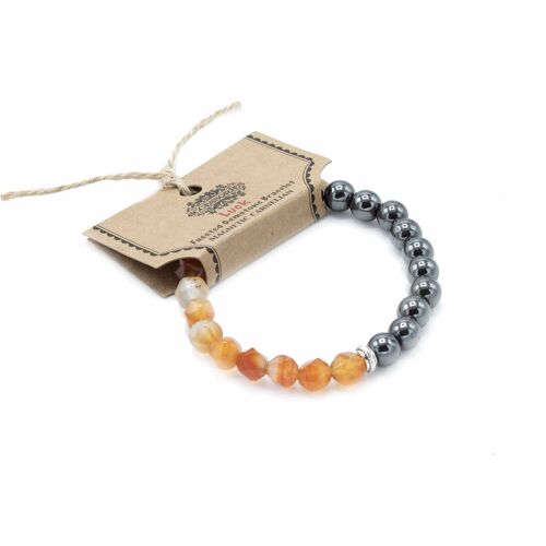FGemB-07 - Faceted Gemstone Bracelet - Magnetic Carnelian - Sold in 3x unit/s per outer