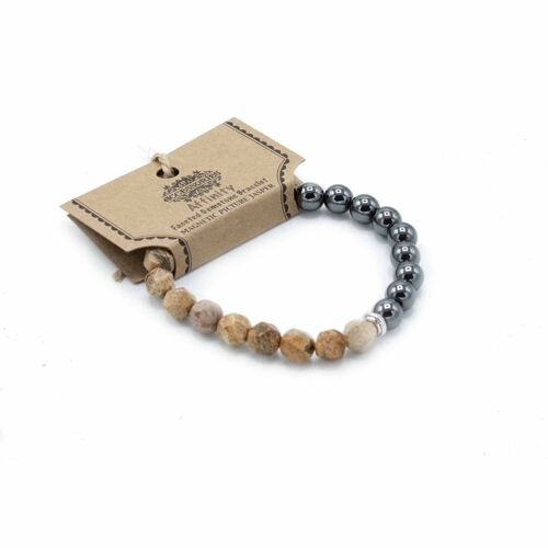 FGemB-12 - Faceted Gemstone Bracelet - Magnetic Picture Jasper - Sold in 3x unit/s per outer