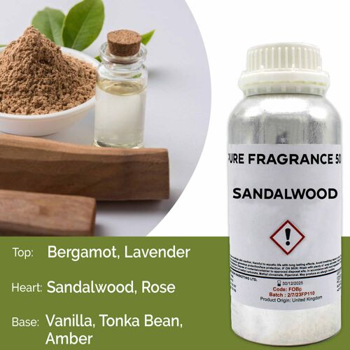 FOBp-104 - Sandalwood Pure Fragrance Oil - 500ml - Sold in 1x unit/s per outer