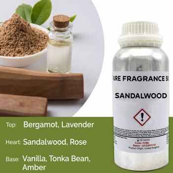 FOBp-104 - Huile parfumée pure de bois de santal - 500 ml - Vendue en 1x unité/s par extérieur 1