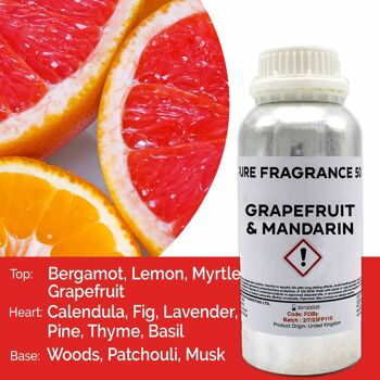FOBP-164 - Huile parfumée pure pamplemousse et mandarine - 500 ml - Vendue en 1x unité/s par extérieur