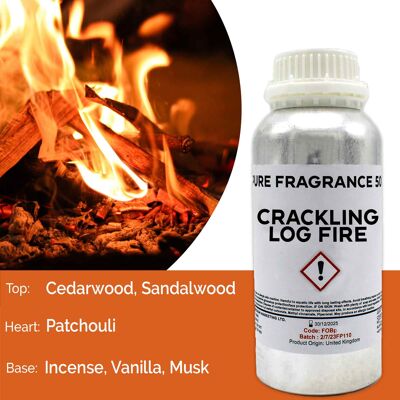 FOBP-217 - Crackling Log Fire Pure Fragrance Oil - 500ml - Sold in 1x unit/s per outer