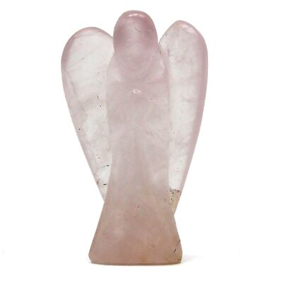 GemF-26 - Ángel de piedras preciosas talladas a mano - Cuarzo rosa - Vendido en 1x unidad/s por exterior