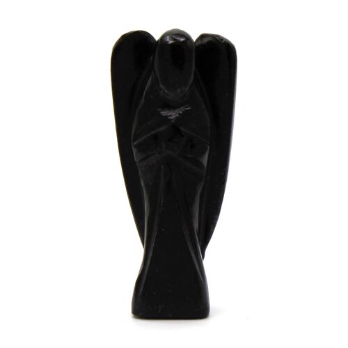 GemF-33 - Hand Carved Gemstone Angel - Black Agate - Sold in 1x unit/s per outer