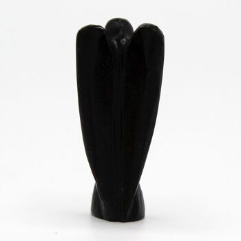 GemF-33 - Ange en pierre précieuse sculpté à la main - Agate noire - Vendu en 1x unité/s par extérieur 2