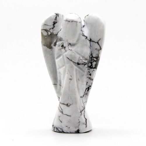 GemF-35 - Hand Carved Gemstone Angel - White Howlite - Sold in 1x unit/s per outer