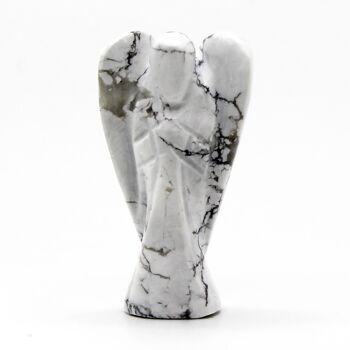 GemF-35 - Ange en pierre précieuse sculpté à la main - Howlite blanche - Vendu en 1x unité/s par extérieur 1