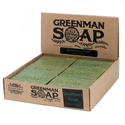 GMSoap-01 – Greenman-Seife 100 g – Gärtnerpeeling – Verkauft in 12 Einheiten pro Außenhülle