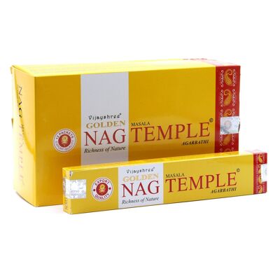 GoldNCi-04 - 15g Golden Nag - Incienso Temple - Vendido en 12x unidad/es por exterior