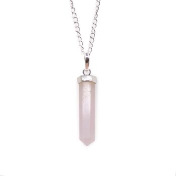 GPJ-02 - Pendentif Gemstone Classic Point - Quartz Rose - Vendu en 1x unité/s par extérieur 1