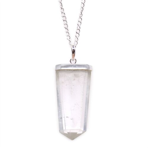 GPJ-06 - Gemstone Flat Pencil Pendant - Rock Quartz - Sold in 1x unit/s per outer