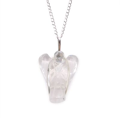 GPJ-16 - Gemstone Guardian Angel Pendant - Rock Quartz - Vendido en 1x unidad/es por exterior