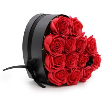 GSFB-02 - Bouquet Cadeau Fleur de Savon - 13 Roses Rouges - Coeur - Vendu en 1x unité/s par extérieur 2