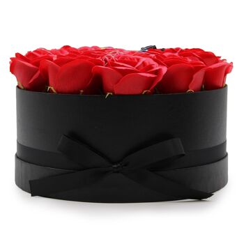 GSFB-03 - Bouquet Cadeau Fleur de Savon - 14 Roses Rouges - Rond - Vendu en 1x unité/s par extérieur 2