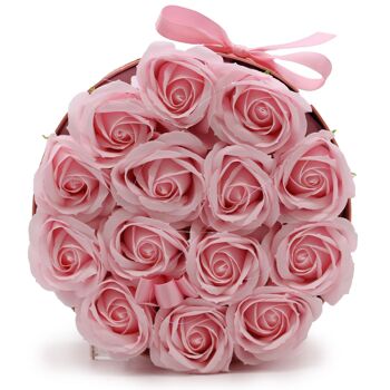 GSFB-06 - Bouquet Cadeau Fleur de Savon - 14 Roses Roses - Rond - Vendu en 1x unité/s par extérieur 2