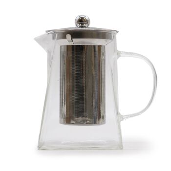 GTeaP-02 - Théière Infuseur en Verre - Forme de Tour - 750ml - Vendu en 1x unité/s par extérieur 1