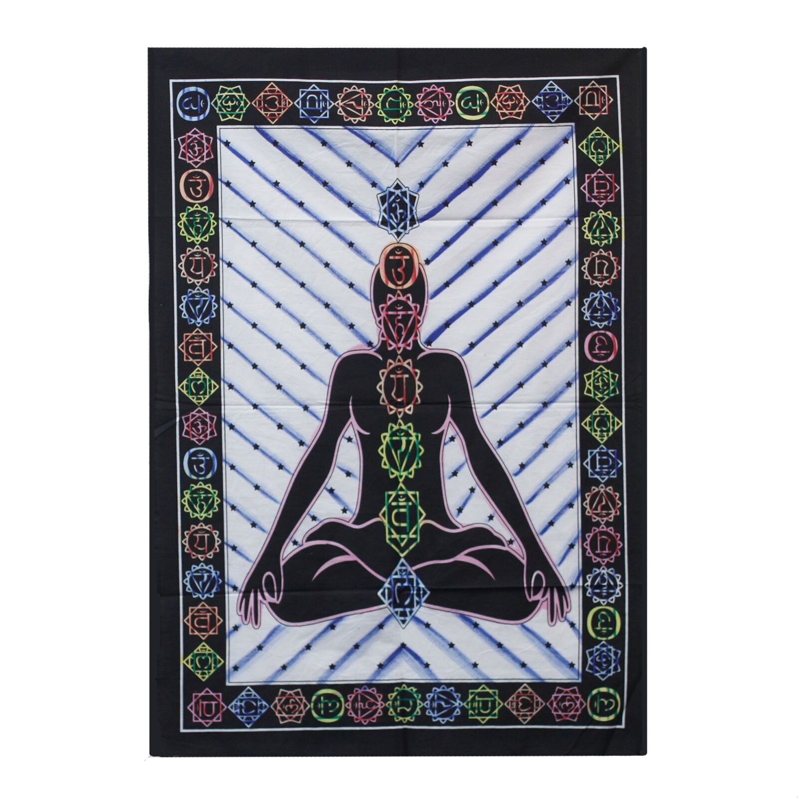 HBWA-01 - Arte della parete in cotone spazzolato a mano - Chakra Buddha - Venduto in 1x unità per esterno