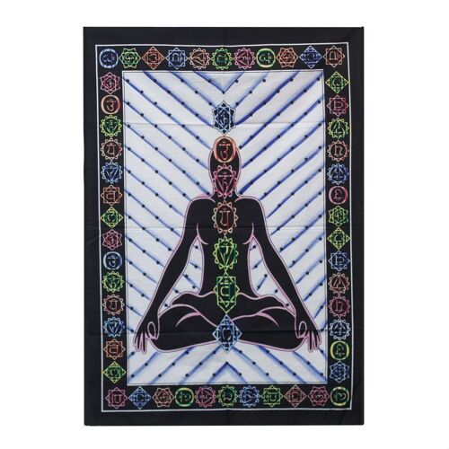 HBWA-01 - Handbrushed  Cotton Wall Art - Chakra Buddha - Sold in 1x unit/s per outer