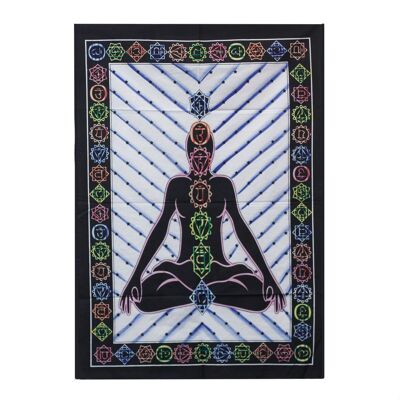 HBWA-01 - Arte della parete in cotone spazzolato a mano - Chakra Buddha - Venduto in 1x unità per esterno