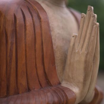 HCBS-04 - Statue de Bouddha sculptée à la main - 30 cm Main vers le bas - Vendu en 1x unité/s par extérieur 3