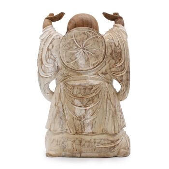 HCBS-16 - Statue de Bouddha sculptée à la main - 40 cm mains levées - Blanchiment à la chaux - Vendu en 1x unité/s par extérieur 3