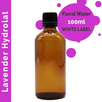 HDLUL-02 - Hidrolato de lavanda 100 ml - Etiqueta blanca - Se vende en 10 unidades por exterior