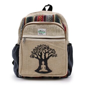 HempB-11 - Petit sac à dos en chanvre - Bohdi Tree Design - Vendu en 1x unité/s par extérieur 1