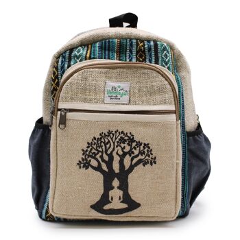 HempB-11 - Petit sac à dos en chanvre - Bohdi Tree Design - Vendu en 1x unité/s par extérieur 3