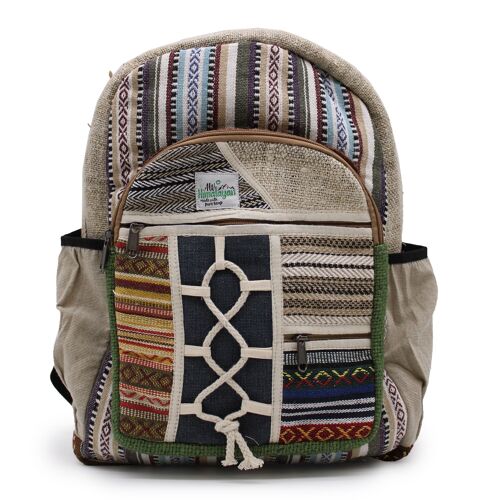 HempB-13 - Large Hemp Backpack - Rope & Pockets Style - Sold in 1x unit/s per outer