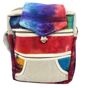 HempB-25 - Sac messager en chanvre Tie-Dye 2 Zip & Flop - Vendu en 1x unité/s par extérieur 1