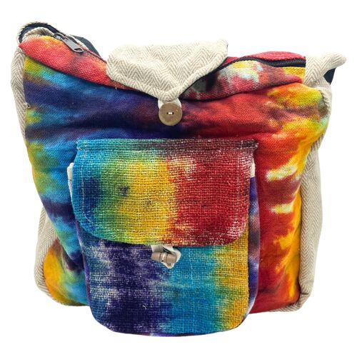 HempB-27 - Tie-Dye Hemp Study Bag with Front Pocket - Sold in 1x unit/s per outer