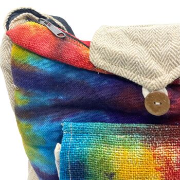 HempB-27 - Sac d'étude en chanvre Tie-Dye avec poche avant - Vendu en 1x unité/s par extérieur 3