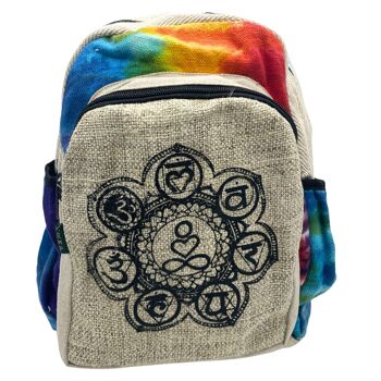 HempB-30 - Sac à dos moyen en chanvre Tie-Dye - 7 Chakra - Vendu en 1x unité/s par extérieur 1