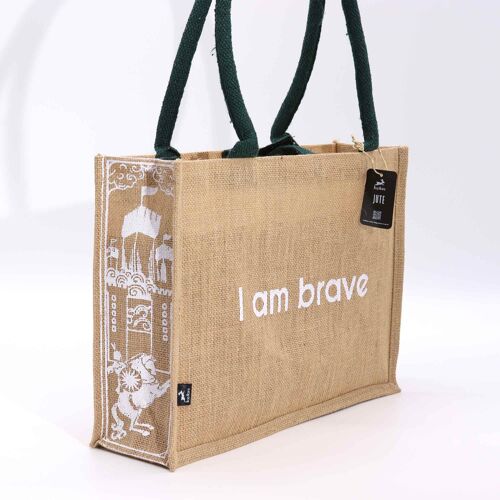 HHJB-02 - Hop Hare Jute Big Bag - I am Brave - Sold in 5x unit/s per outer